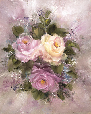 Lavender Roses I <br/> Carolyn Cook