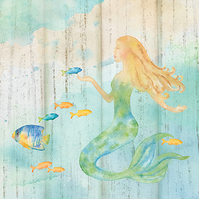 Sea Splash Mermaid Woodgrain II<br/>Cynthia Coulter