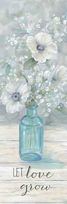 Vintage Jar Bouquet sentiment vertical II-Let Love Grow<br/>Cynthia Coulter