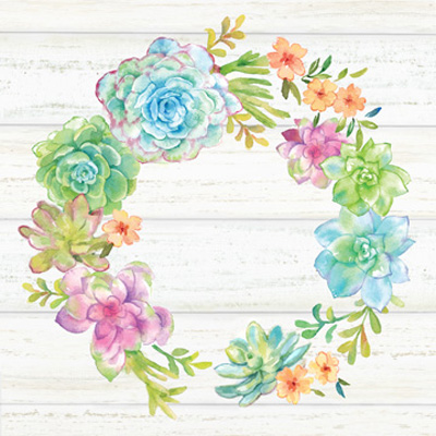 Sweet Succulents Wreath I<br/>Cynthia Coulter