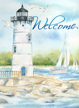 East Coast Lighthouse portrait I-Welcome<br/>Cynthia Coulter