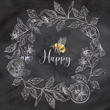 Bee Sentiment Wreath black I-Happy<br/>Cynthia Coulter