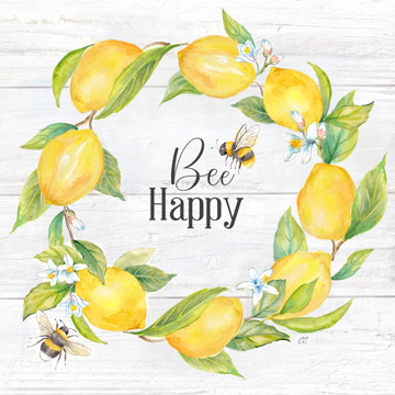 Lemons & Bees Sentiment woodgrain II<br/>Cynthia Coulter