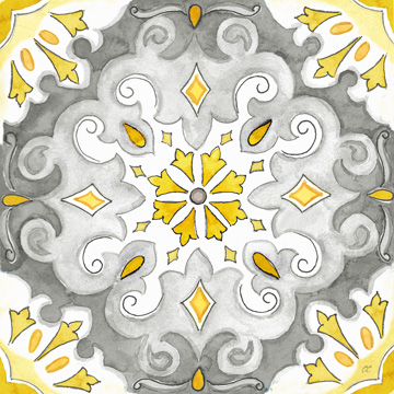 Jewel Medallion yellow gray I <br/> Cynthia Coulter