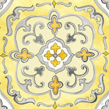 Jewel Medallion yellow gray II <br/> Cynthia Coulter