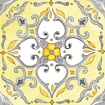 Jewel Medallion yellow gray IV <br/> Cynthia Coulter