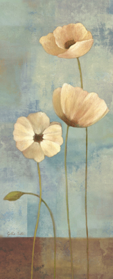 Poppy Dance Panel Blue Brown II<br/>Cynthia Coulter