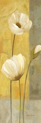 White Poppies on Yellow Gray II<br/>Cynthia Coulter