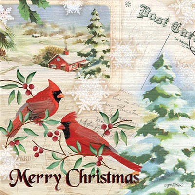 Vintage Christmas Postcard I  Cardinal <br/> Jen Killeen