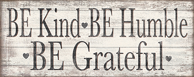 Kind Humble Grateful Wood Sign<br/>Jen Killeen