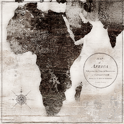 World Map Black & White I-Africa <br/> Marie-Elaine Cusson