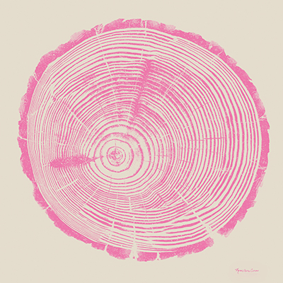 Tree Trunk pink on cream <br/> Marie Elaine Cusson
