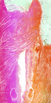 Colorful Horse panel <br/> Marie Elaine Cusson
