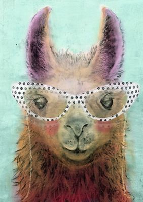 Colorful Llama panel II <br/> Marie Elaine Cusson