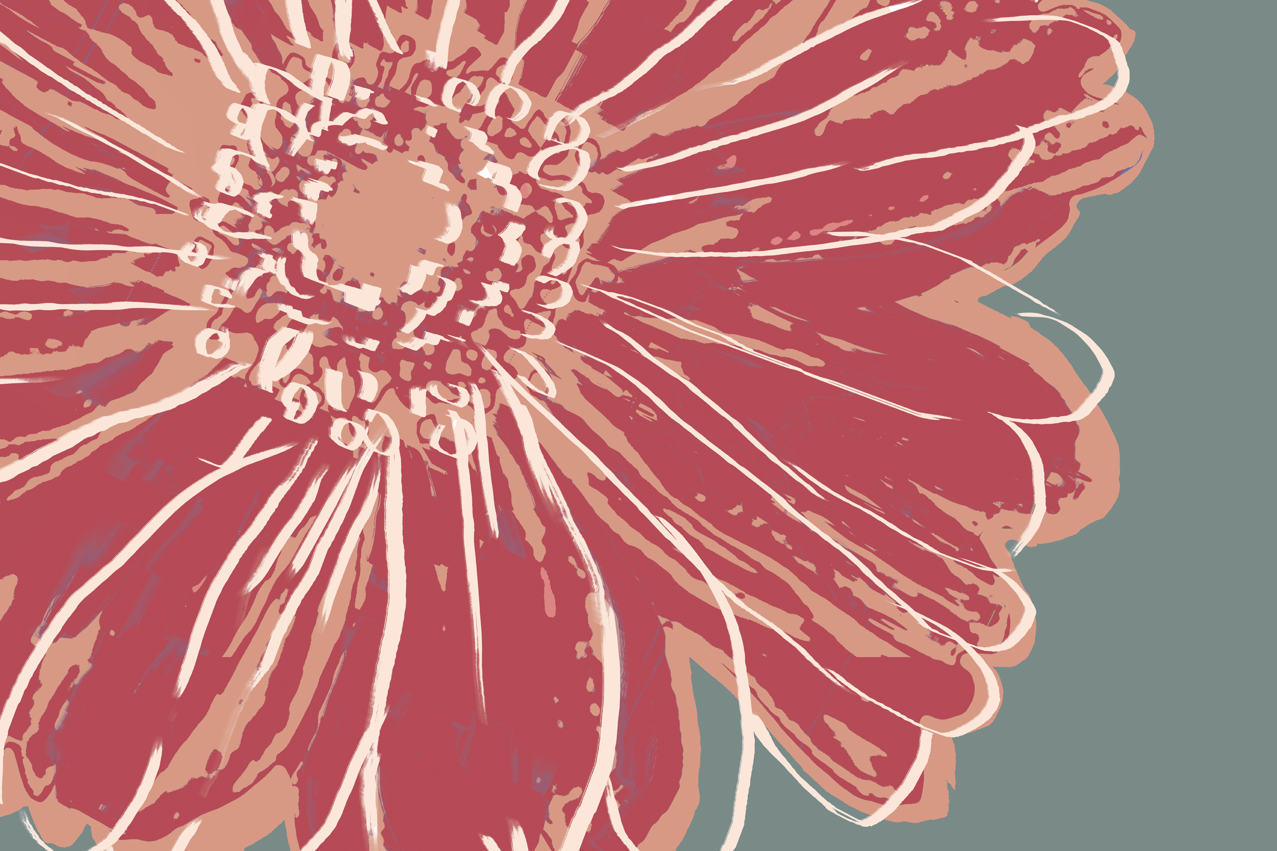 Flower Pop Sketch IV-Red <br/> Marie Elaine Cusson