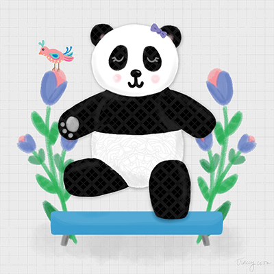 Tumbling Pandas I <br/> Noonday Design