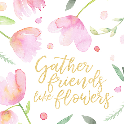 Soft Pink Flowers Friends I<br/>Noonday Design