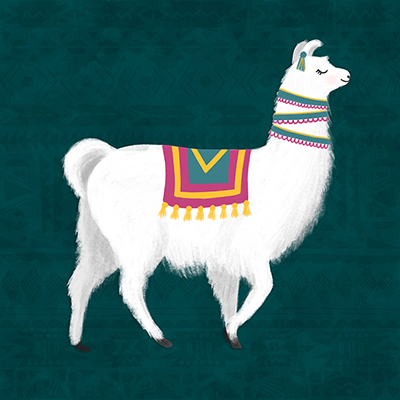 Lovely Llama Jewel Tones I -Teal<br/>Noonday Design