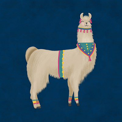 Lovely Llama Jewel Tones III-Blue <br/> Noonday Design