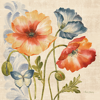 Watercolor Poppies Multi I <br/> Pamela Gladding