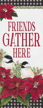 Chickadee Christmas Red-Friends Gather vertical<br/>Tara Reed