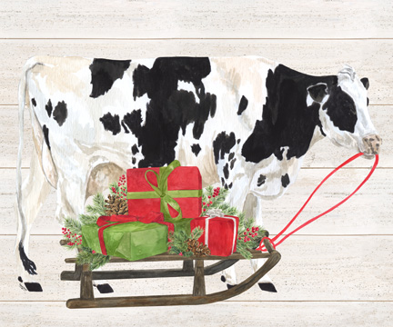 Christmas on the Farm I-Cow with Sled<br/>Tara Reed