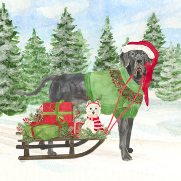 Dog Days of Christmas II-Sled with Gifts<br/>Tara Reed