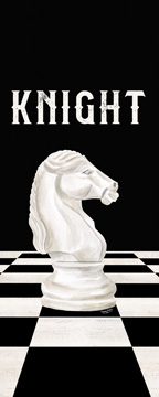 Rather be Playing Chess Pieces white panel III-Knight<br/>Tara Reed