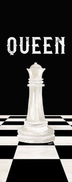 Rather be Playing Chess Pieces white panel VI-Queen<br/>Tara Reed