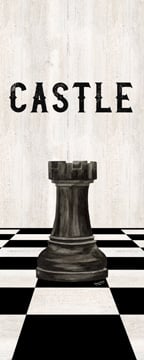 Rather be Playing Chess Pieces black panel II-Castle<br/>Tara Reed