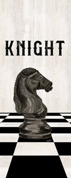 Rather be Playing Chess Pieces black panel III-Knight<br/>Tara Reed