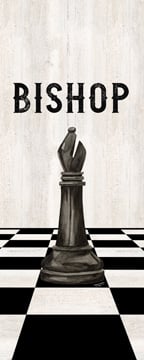 Rather be Playing Chess Pieces black panel IV-Bishop<br/>Tara Reed