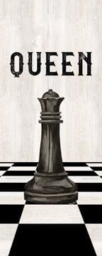Rather be Playing Chess Pieces black panel VI-Queen<br/>Tara Reed
