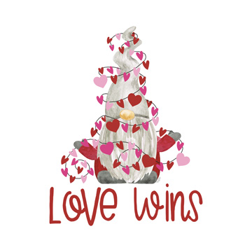 Valentine Gnomes on white VII-Love Wins<br/>Tara Reed