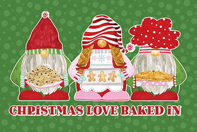 Christmas Bakers I on green<br/>Tara Reed