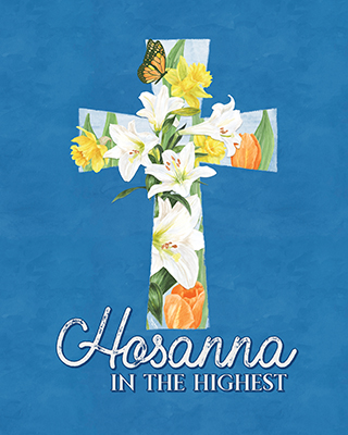 Easter Blessings portrait blue V-Hosanna<br/>Tara Reed