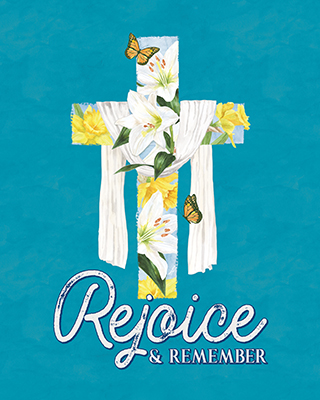 Easter Blessings portrait aqua III-Rejoice<br/>Tara Reed