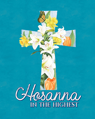 Easter Blessings portrait aqua V-Hosanna<br/>Tara Reed