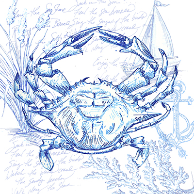 Coastal Sketchbook Crab<br/>Tre Sorelle Studios