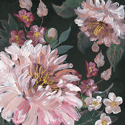 Romantic Moody Florals on Black I <br/> Tre Sorelle Studios