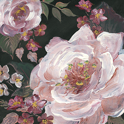 Romantic Moody Florals on Black III <br/> Tre Sorelle Studios