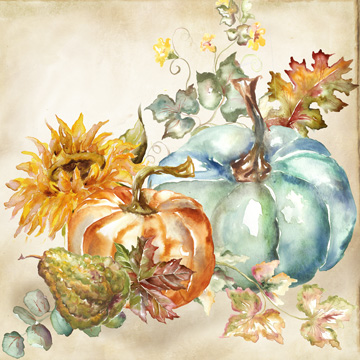 Watercolor Harvest Pumpkin IV <br/> Tre Sorelle Studios