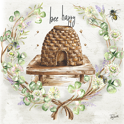 Honey Bee and Clover Wreath II <br/> Tre Sorelle Studios