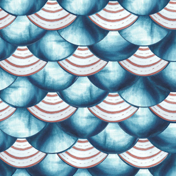 Chinoiserie Abstract Fish Scales II <br/> Tre Sorelle Studios