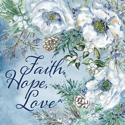 Frosted Winter Woodland IV-Faith Hope Love<br/>Tre Sorelle Studios