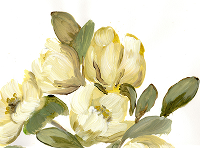Drooping Yellow Tulips landscape<br/>Marcy Chapman
