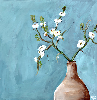 White Blossoms Vase <br/> Marcy Chapman