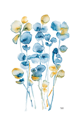 Blue and Gold Watercolor Floral <br/> Andrea Bijou