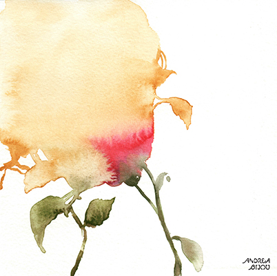 Watercolor Floral Yellow and Red I <br/> Andrea Bijou