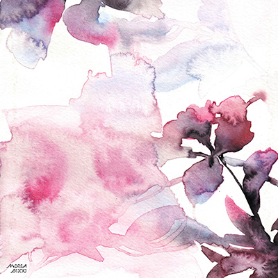 Watercolor Floral Pink Purple Trio II <br/> Andrea Bijou